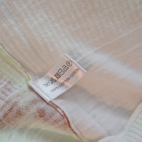 🔥🔥🔥Lisa Todd Psyched up tie dye stripe cotton sweater XS neon - Picture 10 of 12